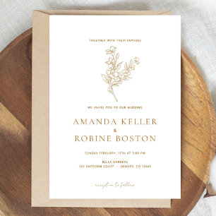 Invitation Mariage Élégante Minimale
