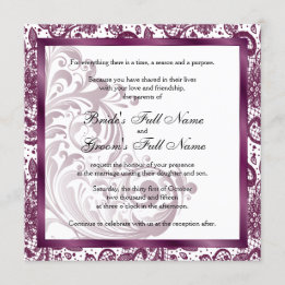 Invitation Mariage Élégante - Violet