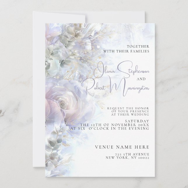 Invitation Mariage | Élégants Pivoines (Devant)