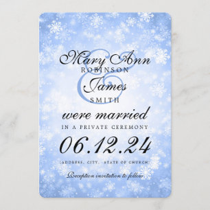 Invitation Mariage / Elopement Blue Winter Wonderland