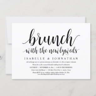 Invitation Mariage Elopement, Brunch avec les nouveaux mariés