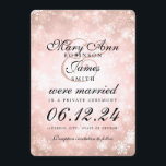 Invitation Mariage / Elopement Copper Winter Wonderland<br><div class="desc">Elégant et glamour Conte Fairy Mariage / Mariage / Elopement Cuivre / Rose Gold Wonderland "sauvez la date" invitation avec des flocons de neige et des étincelles.</div>