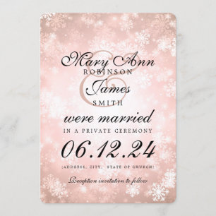 Invitation Mariage / Elopement Copper Winter Wonderland