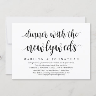Invitation Mariage Elopement, Dîner Avec Les Nouveaux Mariés