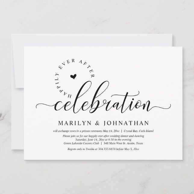 Invitation Mariage Elopement, Heureusement Jamais Après Céléb (Devant)