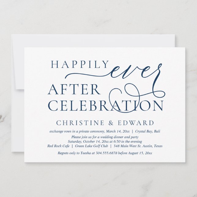 Invitation Mariage Elopement, Heureusement Jamais Après Céléb (Devant)
