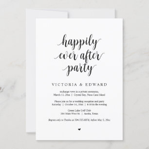 Invitation Mariage Elopement, Heureusement Jamais Après Fête