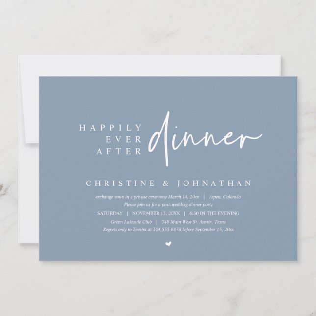 Invitation Mariage Elopement, Heureusement Jamais Après Le Dî (Devant)