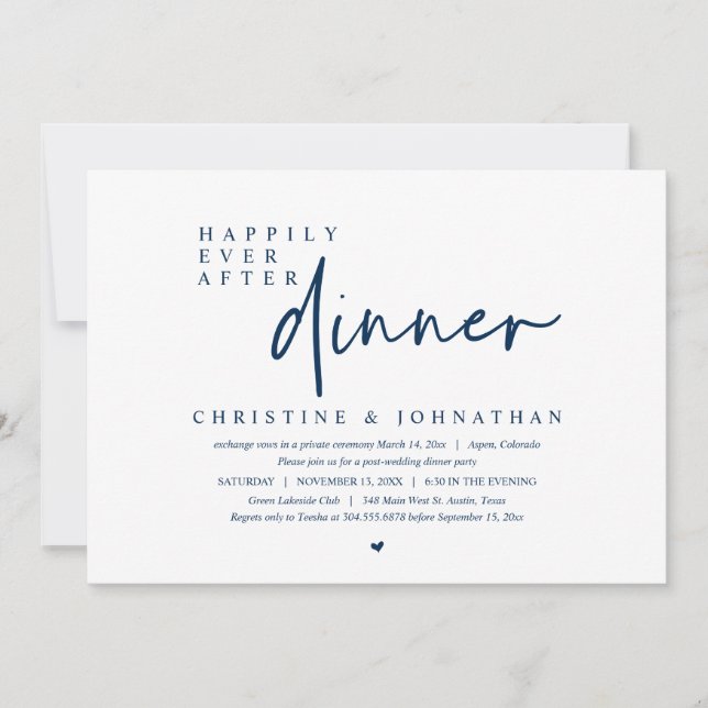 Invitation Mariage Elopement, Heureusement Jamais Après Le Dî (Devant)