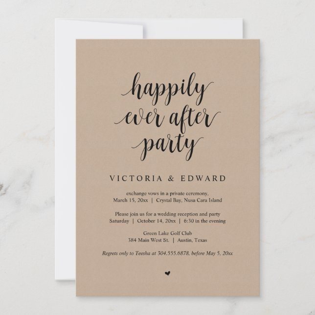 Invitation Mariage Elopement, Heureusement toujours après la  (Devant)