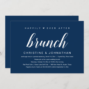 Invitation Mariage Elopement, Heureux Jamais Après Brunch
