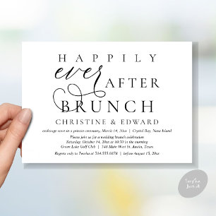 Invitation Mariage Elopement, Heureux Jamais Après Brunch