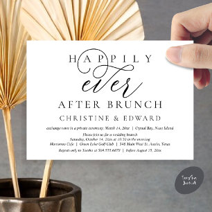 Invitation Mariage Elopement, Heureux Jamais Après Brunch