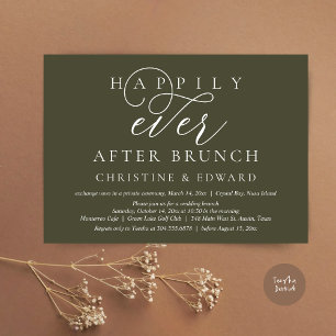 Invitation Mariage Elopement, Heureux Jamais Après Brunch