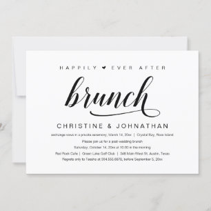 Invitation Mariage Elopement, Heureux Jamais Après Brunch