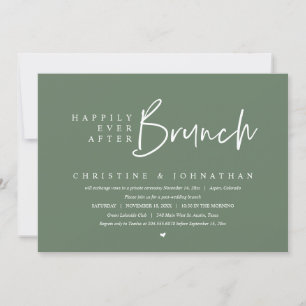 Invitation Mariage Elopement, Heureux Jamais Après Brunch
