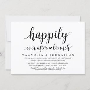 Invitation Mariage Elopement, Heureux Jamais Après Brunch