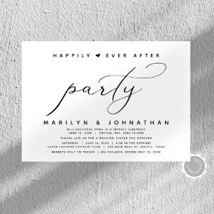 Invitation Mariage Elopement Heureux Jamais Après La Fête