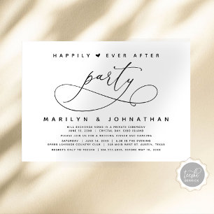 Invitation Mariage Elopement Heureux Jamais Après La Fête