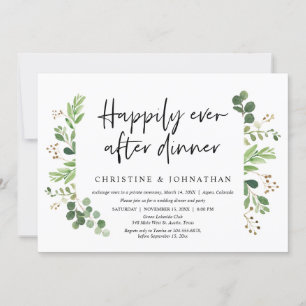 Invitation Mariage Elopement, Heureux Jamais Après Le Dîner
