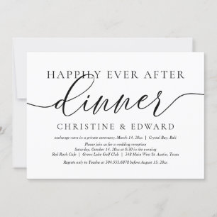 Invitation Mariage Elopement, Heureux Jamais Après Le Dîner I