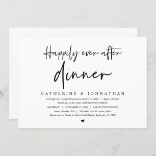 Invitation Mariage Elopement, Heureux toujours après le dîner
