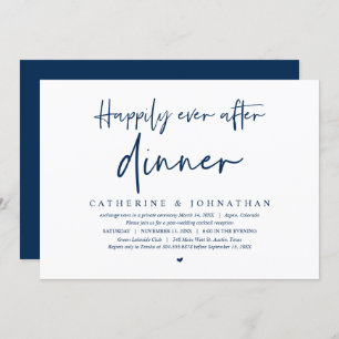 Invitation Mariage Elopement, Heureux toujours après le dîner