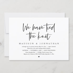 Invitation Mariage Elopement, Nous avons noué le noeud