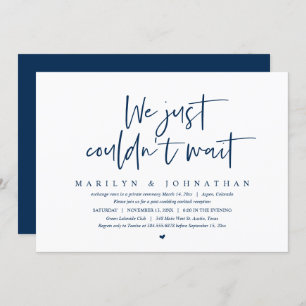 Invitation Mariage Elopement, Nous ne pouvions pas attendre I