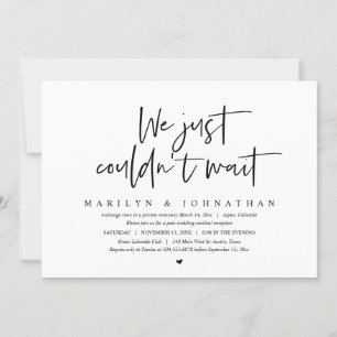 Invitation Mariage Elopement, Nous ne pouvions pas attendre I