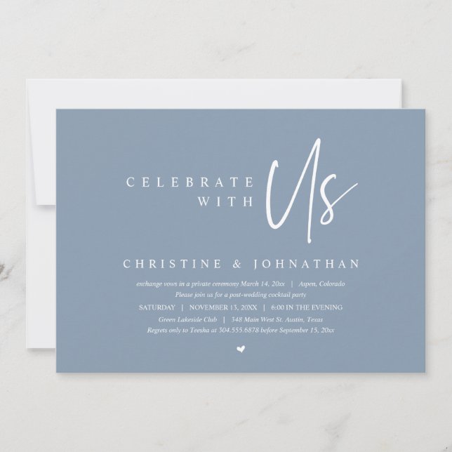 Invitation Mariage Elopement Party, Célébrez avec nous (Devant)