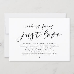 Invitation Mariage Elopement Party, Rien Fantaisie juste amou