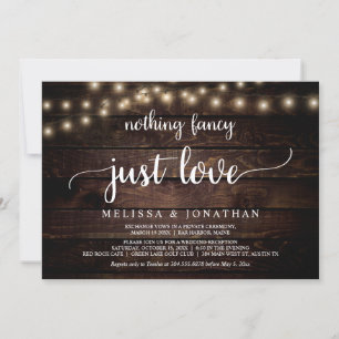 Invitation Mariage Elopement, Rien De Fancy Just Love Invitat