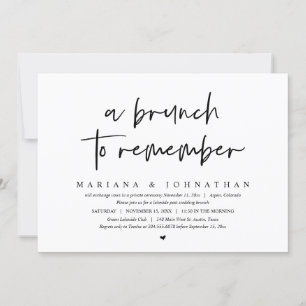 Invitation Mariage Elopement, Un Brunch À Rappeler