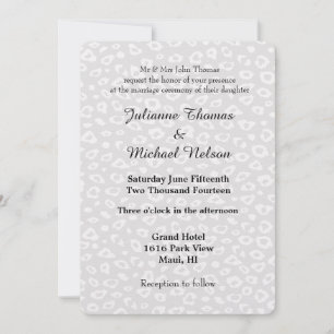 Invitation Mariage Empreinte de léopard gris et blanc