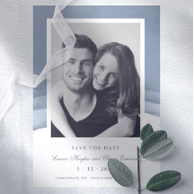 Mariage en Aquarelle bleu ardoise Ombre Enregistre