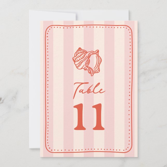 Invitation Mariage en bande rose coquille (Devant)