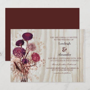Invitation Mariage en bois clair rustique moderne