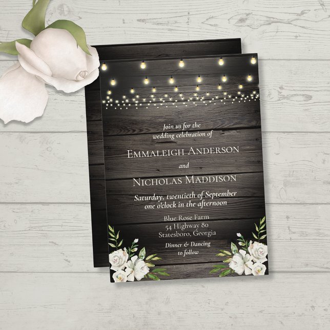 Invitation Mariage en bois de grange rustique (Créateur téléchargé)