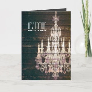 Invitation Mariage en bois de lustre de grange rustique