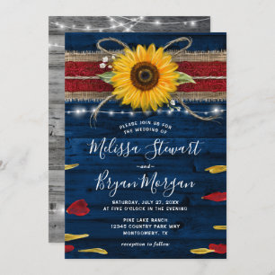 Invitation Mariage en bois rustique gris rose de marine