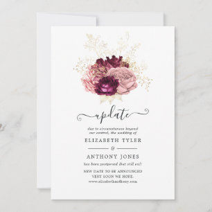 Invitation Mariage en Bourgogne, Rose Pâle et Or Mise à Jour