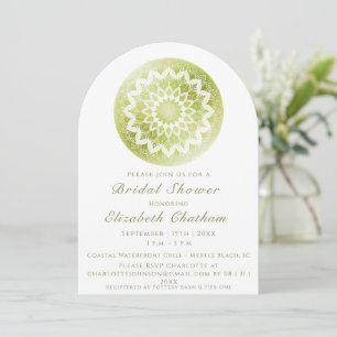 Invitation Mariage en dentelle verte Mandala