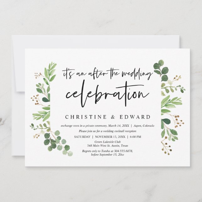 Invitation Mariage en Elopement, Après la célébration de mari (Devant)