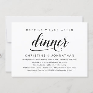 Invitation Mariage en Elopement, Dîner de bonheur éternel