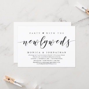 Invitation Mariage en Elopement, Fête Avec les Nouveaux Marié