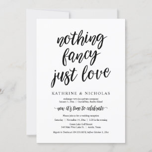 Invitation Mariage en Elopement, Rien de Fantaisiste, Juste l