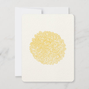 Invitation Mariage en fleur Dahlia jaune Iris
