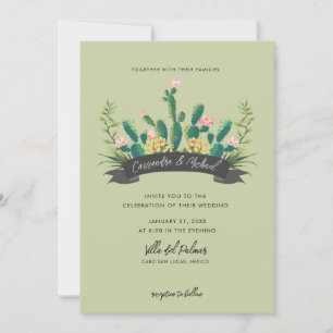 Invitation Mariage en fleur de Cactus du désert