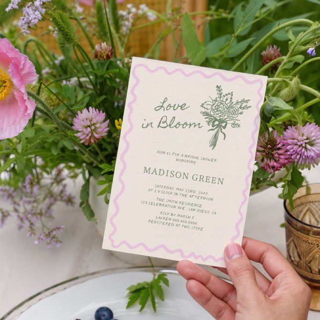 Invitation Mariage en fleurs Fête de mariage capricieuse et é (Créateur téléchargé)